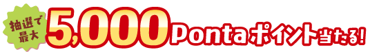 抽選で最大5,000Pontaポイント当たる！