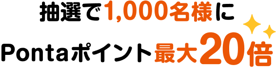 抽選で1,000名様にPontaポイント最大20倍