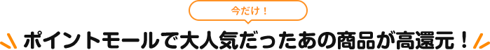 今だけ!ポイントモールで大人気だったあの商品が高還元!