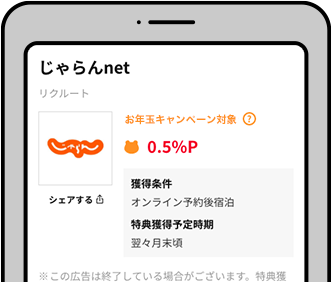 特典獲得条件を確認する