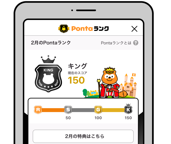 Pontaランクスコア確認 該当部分イメージ