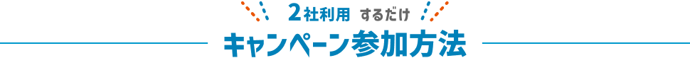 2社利用するだけ キャンペーン参加方法