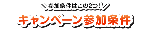 参加条件がこの2つ！ キャンペーン参加条件