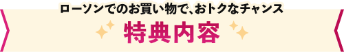 ローソンでのお買い物で、おトクなチャンス 特典内容