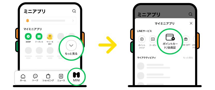 LINEミニアプリ 該当部分イメージ