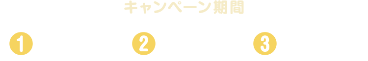 キャンペーン期間:①10/1(金)～10/31(日)　②11/1(月)～11/30(火)　③12/1(水)～12/23(木)