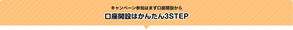 キャンペーン参加はまず口座開設から 口座開設はかんたん3STEP