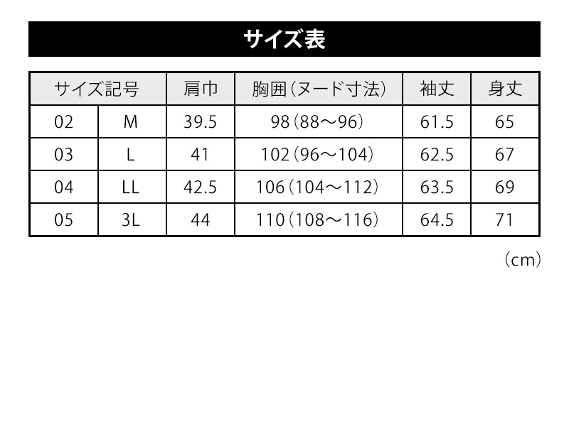 サイズ表