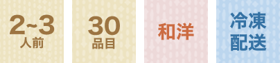 2~3人前 30品目 和洋 冷凍配送