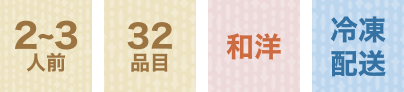 2~3人前 32品目 和洋 冷凍配送