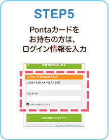 STEP5 Pontaカードをお持ちの方は、ログイン情報を入力