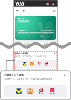 WINTICKETマイページ画面