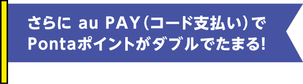 さらに au PAY(コード支払い)でPontaポイントがダブルでたまる!